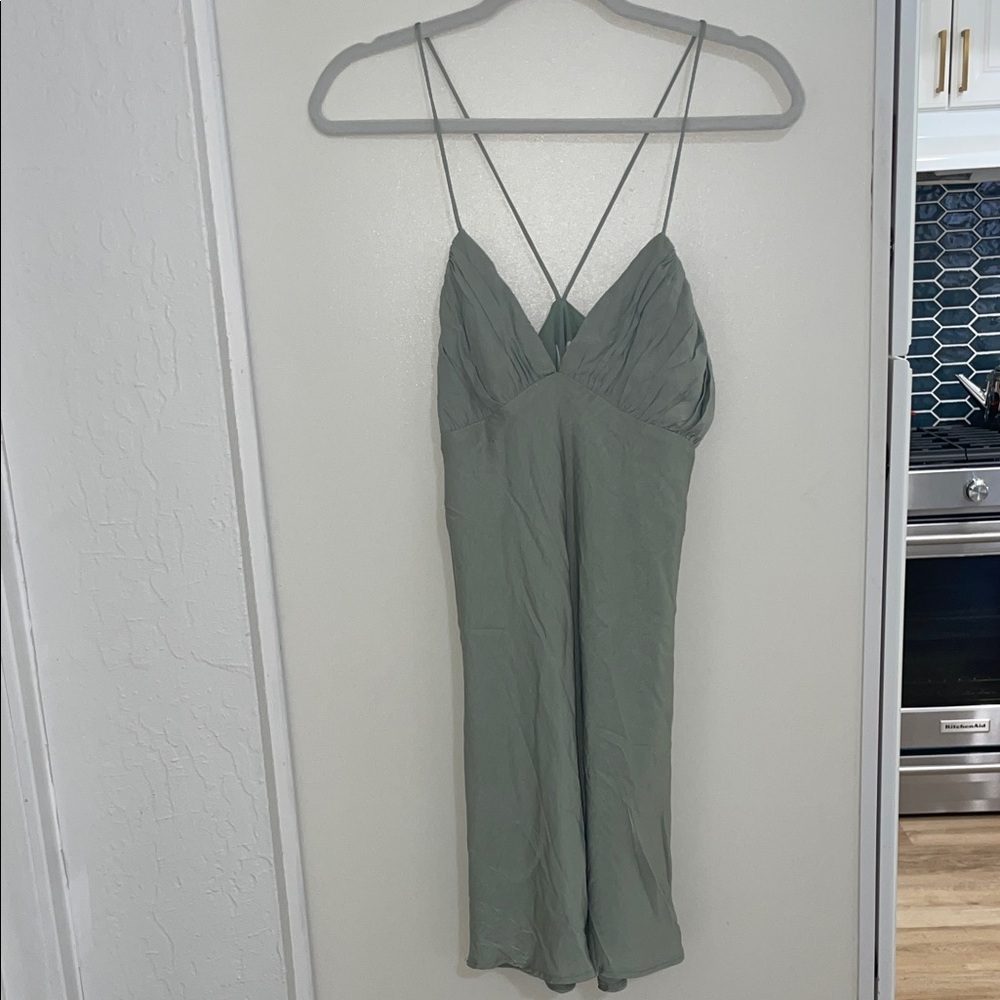 Princess Polly Sage Green Mini Slip Dress
